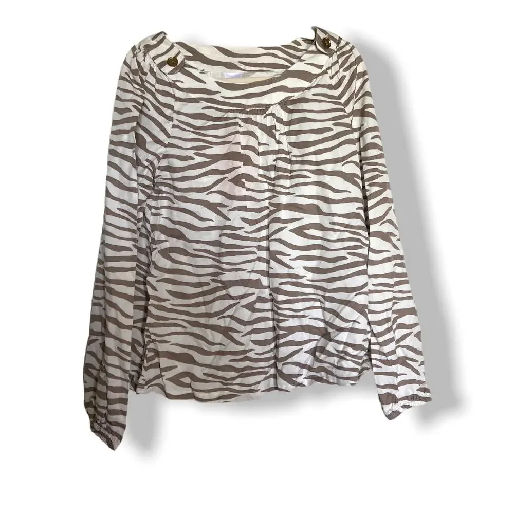 Gymboree Girls Blouse Size 10 Right Meow‎ Tiger Stripes Striped Top Rayon NEW